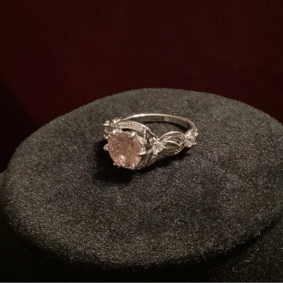Pink Stone Silver Ring - Picture 3 of 13